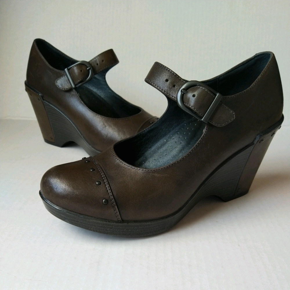 Dansko Studded Fanny Mary Jane Wedge Shoes
